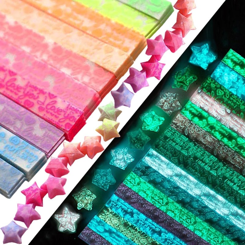 Loaengeo Luminous star paper strips, origami strips (20 colors/600 sheets) - Image 1